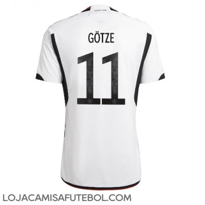 Camisa de Futebol Alemanha Mario Gotze #11 Equipamento Principal Mundo 2022 Manga Curta